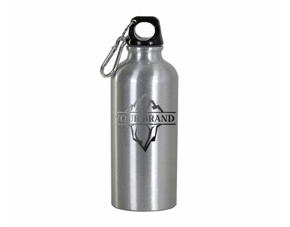 Borraccia personalizzata in alluminio 400 ml grigia