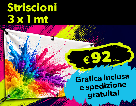 Striscioni 3 x 1 mt