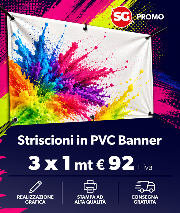Striscioni 3 x 1 mt in Promozione