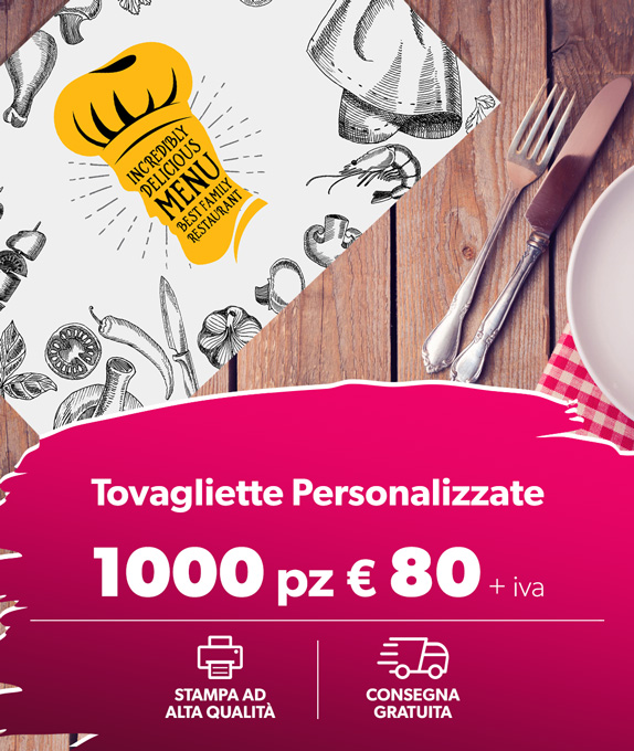 1000 Tovagliette Personalizzate in Promozione